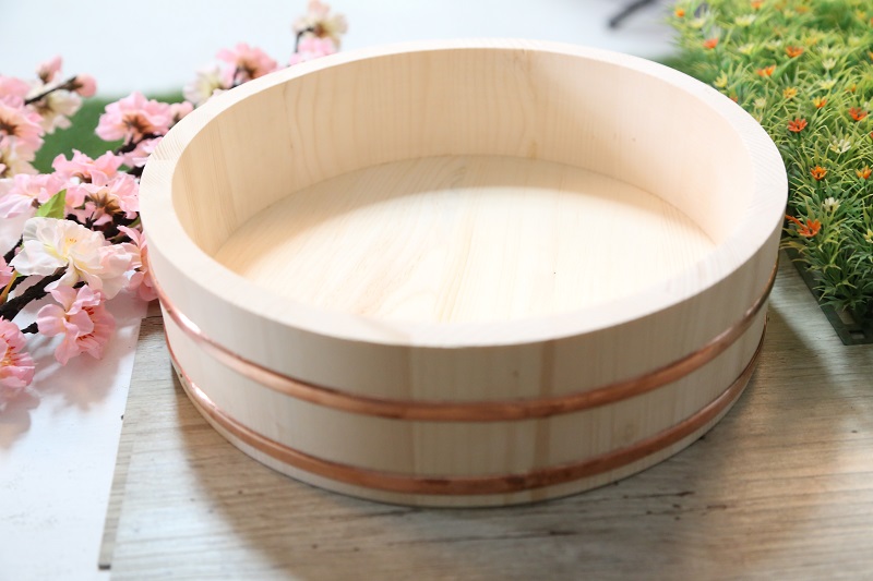 木師傅---冷杉銅箍壽司盆 圓30cm高度7cm 拌飯盆 料理木盆 日式餐具 